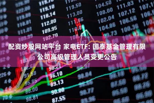 配资炒股网站平台 家电ETF: 国泰基金管理有限公司高级管理人员变更公告